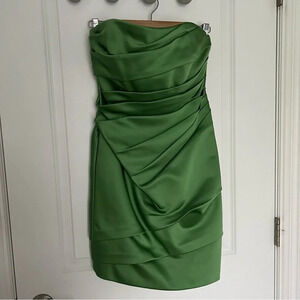 David's Bridal Green Strapless Dress size  8